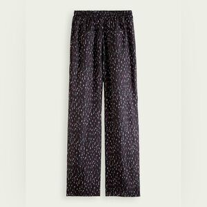 Scotch & Soda “Gia” Wide-Leg Trousers Abstract Print Black Pink Size S/32 LNC